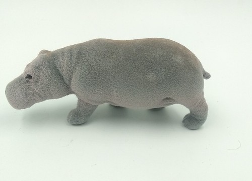 Small Vintage Flaked gray rhino and hippopotamus Figurines 4"x 1.75"Africa Safar - Picture 8 of 13