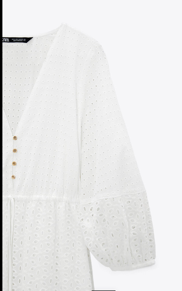 アンヌーク　Cutwork Embroidery Dress Linen Cutwork Embroidery Woven Midi Dress | Karen Millen