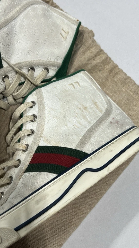 Gucci High-Top Sneakers Size 8 USED 100% AUTHENTIC - Image 2 of 4