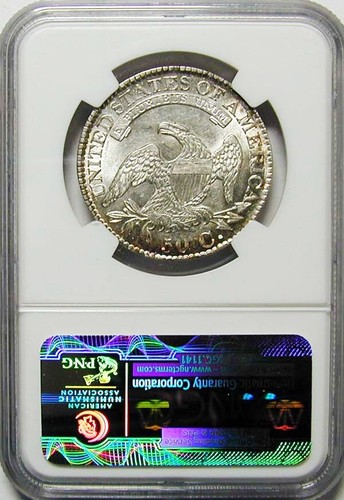 1827 Curled 2 Capped Bust Half Dollar O-146 NGC AU-55 - Picture 2 of 2