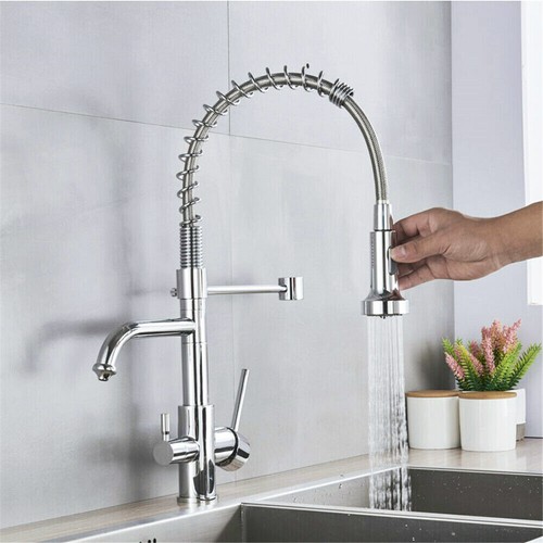 3 Wege Küchenarmatur Ausziehbarer Brause Trinkwasser Wasserhahn mit Osmoseanlage - Bild 13 von 82