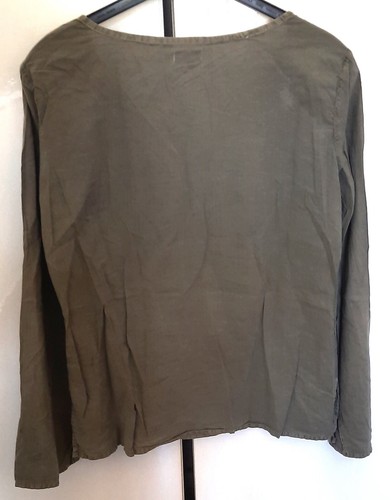 Naf Naf Bluse Shirt Sommerbluse Sommershirt Gr. L Langarm Khaki Guter Zustand - Bild 9 von 12