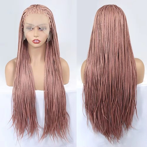 Blonde Lace Front Box Braided Wigs for Women Knotless Goddess Braid Wig 24inch - Picture 9 of 9