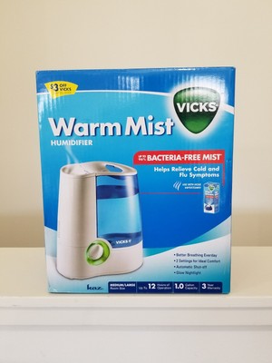 Vicks Warm Mist Humidifier, 1 Gallon, Auto Shut Off, Filter Vicks Warm Mist Humidifier, 1 Gallon, Auto Shut Off, Filter