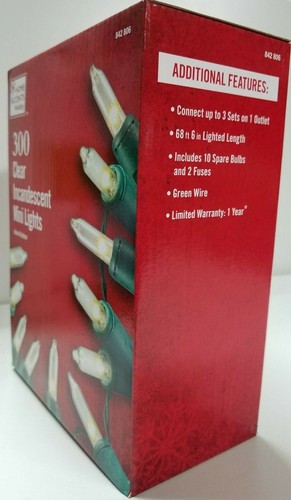 300-Light Clear Incandescent "Stay Lit even if A Bulb Burns Out" Mini Christmas - Picture 3 of 7
