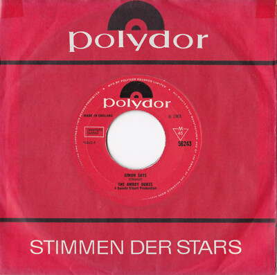 The Amboy Dukes -Simon Says / The Marquis- 7'' 45 UK, Polydor  (56243) 1968