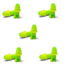 Moldex 6450 Reusable Uncorded Ear Plugs, 3-Flanged Shape, 27 Db, 5 Pairs, Green