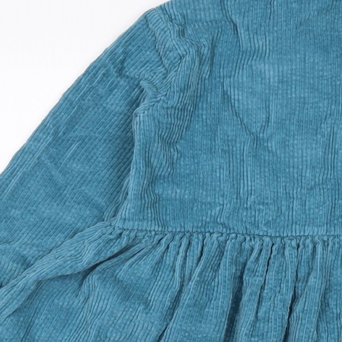 John Lewis Girls Blue Cotton A-Line Size 9 Years Collared Button - Picture 4 of 10