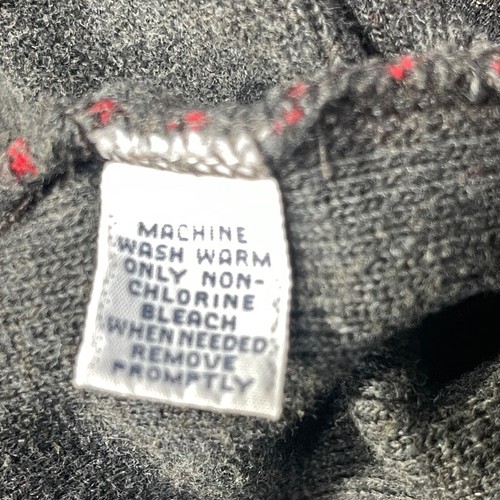 Polo Ralph Lauren Sweater Mens Extra Large Grey Red Stripe Cotton Ribbed Cuffs - Picture 13 of 13