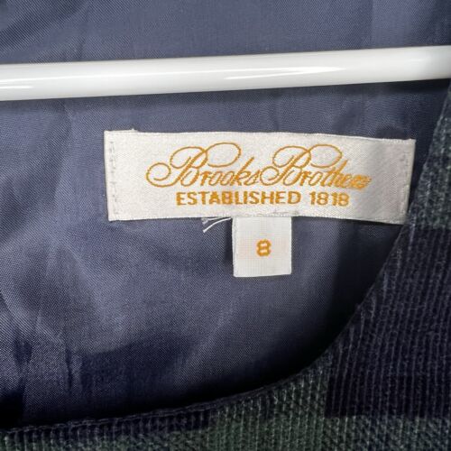 Abito vintage Brooks Brothers in velluto a coste maglione a quadri Academia blu verde taglia 8 - Foto 2 di 7
