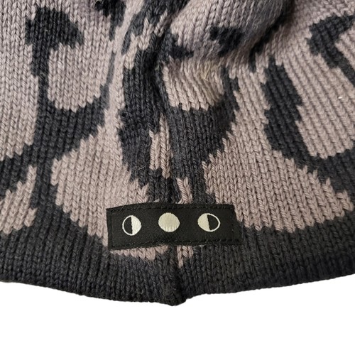 Eclipse Wool Knit Ski Hat Adult OS Dark & Light Gray Tassels Inner Fleece Band - Picture 2 of 4