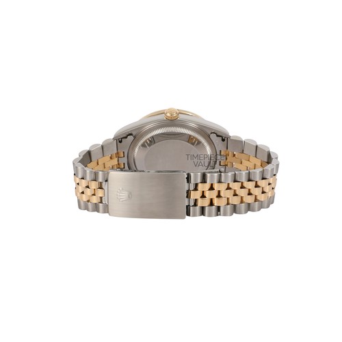 ROLEX DATEJUST 16233 GOLD & STEEL 36MM WATCH BLACK ONYX DIAL 18K FLUTED BEZEL - Picture 9 of 11