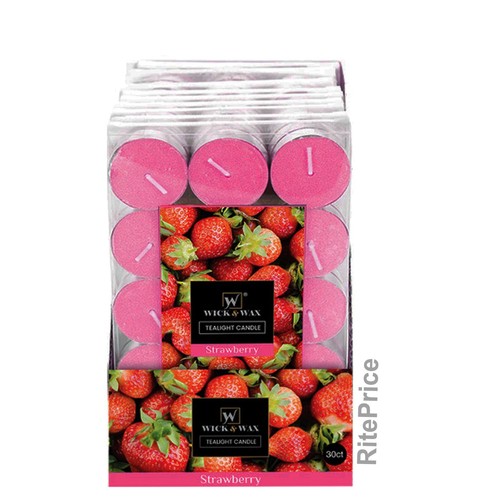 30 Pcs Strawberry Tealight Scented Candles, Aromatherapy 2.5 hrs Burn Freshener - Picture 2 of 11