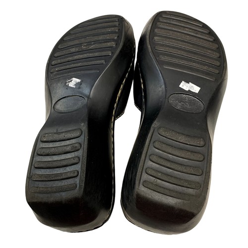 Born Gwen Damensandalen Größe 8 schwarz Leder Slide-on-Keilabsatzschuhe W3932 - Bild 6 von 16
