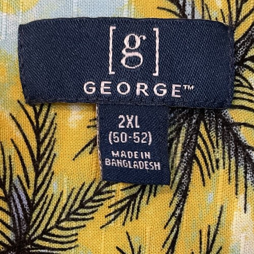 George Men’s Flamingo Paradise Shirt 2XL Button Up Short Sleeves Tropical Beach - Picture 8 of 10