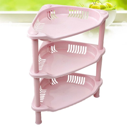  Triangle Storage Rack 3 Liner Shelf Free Stand Corner Plastic Storage Rack for - Bild 8 von 11