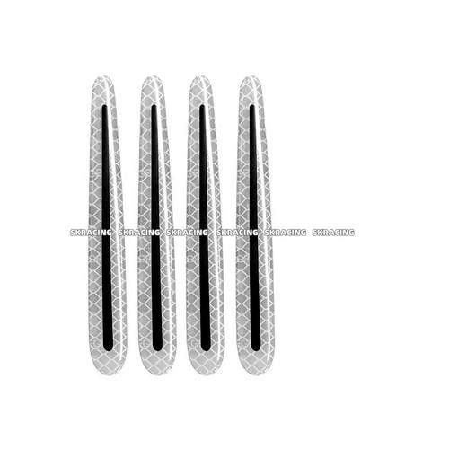 4x Reflective Strip Car Door Handle Safety Warning Sticker Decorative Trim White - Picture 5 of 5
