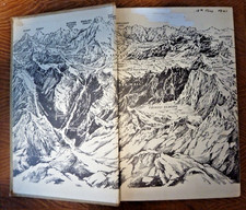 Nanda Devi E E Shipton 1939 Mountaineering Bip Pares drawings Hodder & Stoughton