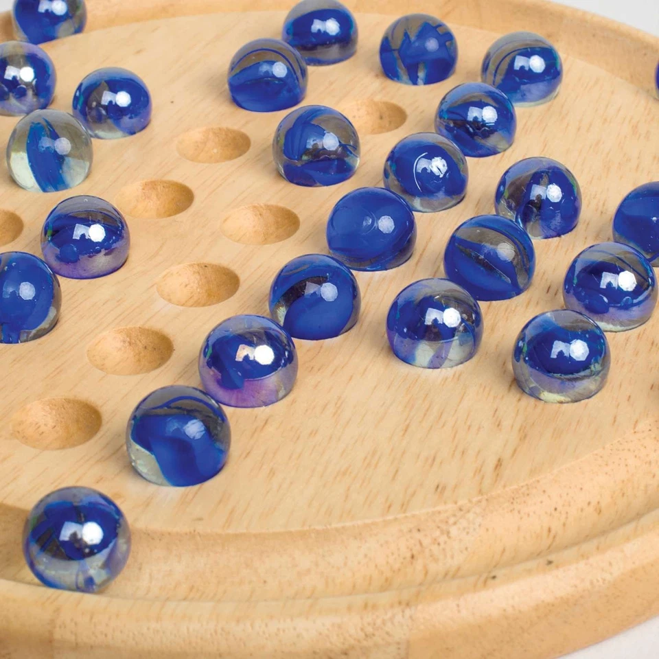 Bigjigs Toys Wooden Solitaire Game, Wooden Board Games, Solitaire Marble Game - Image 3 of 4