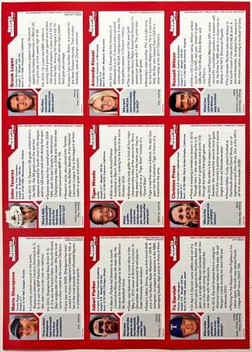 Tiger Woods/Maria Sharapova/Russell Wilson 2012 S.I. For Kids - UNCUT SHEET - Picture 2 of 2