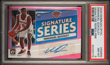 2020 Donruss Optic Signature Series Pink Immanuel Quickley Jersey # 5 /25 PSA 8