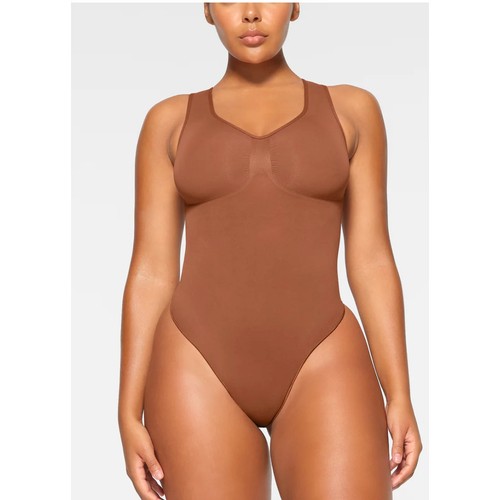 Nuevo Body Tanga Cuello Redondo Esculpido Sin Costuras Skims Mujer XXS Bronce Marrón - Imagen 1 de 13