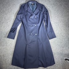 Pendleton Wool Coat Womens 10 Navy Blue Long Double Breasted USA Made Classic