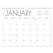 Calendar 2026-2027 - Wall Calendar from April 2026 11" x 14" Black-Large-Word