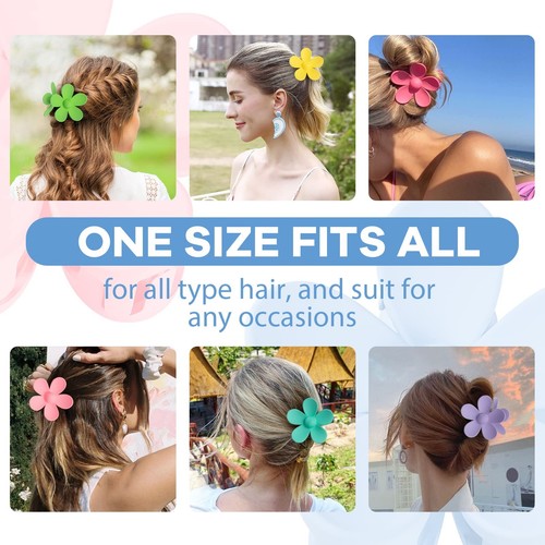 8 Pcs Flower Hair Claw Clips for Women Girls Large Cute Matte Daisy Hair Clip... - Picture 7 of 7