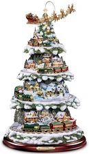 Bradford Thomas Kinkade Tabletop Christmas Tree Train Wonderland Express