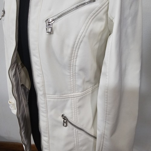 Miss Sixty M60 Trench Coat Women's Zippered White Size S - Picture 10 of 17