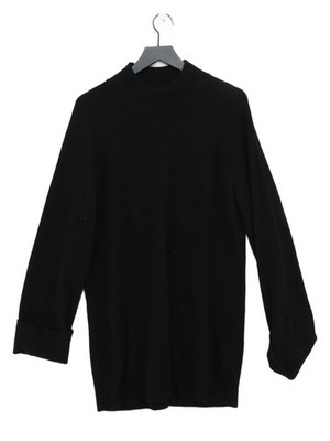 Reformation Damen Pullover L schwarz 100% Wolle Stehkragenpullover
