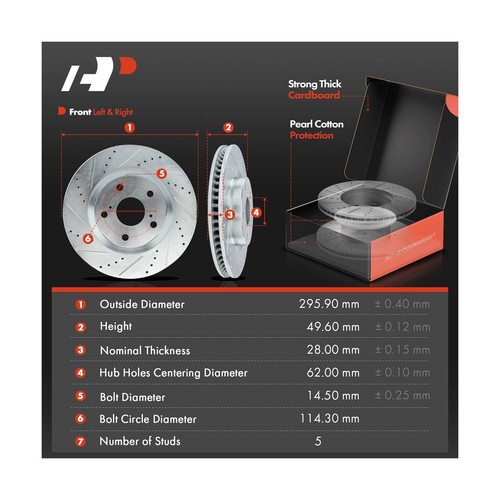 A-Premium gebohrte Bremsscheiben & Beläge Kit-Camry/Avalon/ES350 - Bild 2 von 8