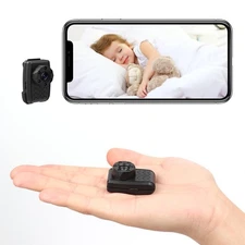 Mini Camera Wireless with 1080P Small Surveillance Cameras Back Clip Wearable...