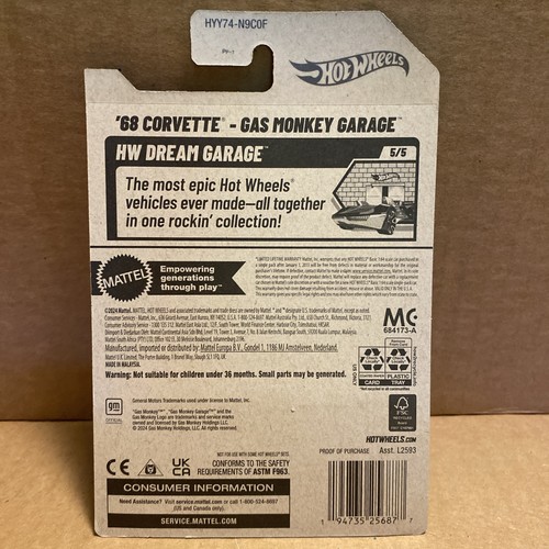 2025 HOT WHEELS HW DREAM GARAGE 5/5 '68 CORVETTE - GAS MONKEY GARAGE (134/250) - Picture 3 of 7