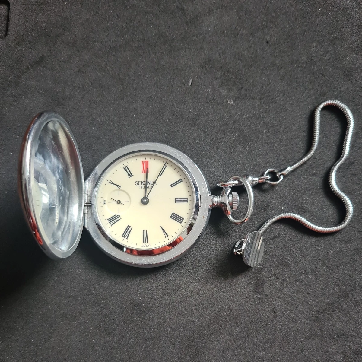 Reloj Bolsillo Vintage Metal Completo Hunter Sekonda 18 Joyas ref4692 Funcionando