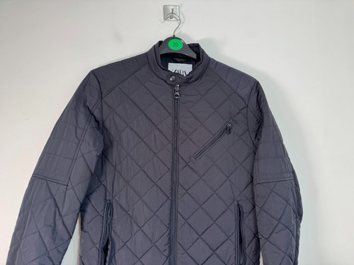 Zara Rauten Steppjacke Herren Medium schwarz Reißverschlusstaschen leicht Outdoor - Bild 3 von 8