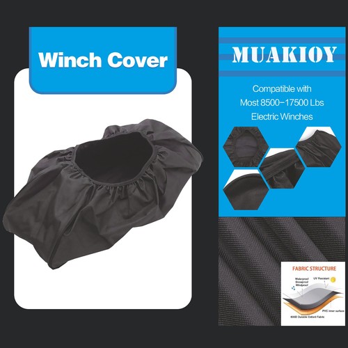 Heavy Duty Waterproof Winch Cover for 8500-17500 lbs Electric Winches - Picture 3 of 8