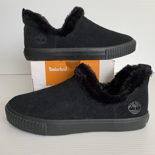 Timberland Skyla Bay Damen-Slipper – US-Schuhgröße 6,5 M schwarzes Wildleder mit Kunstfell - Bild 6 von 9