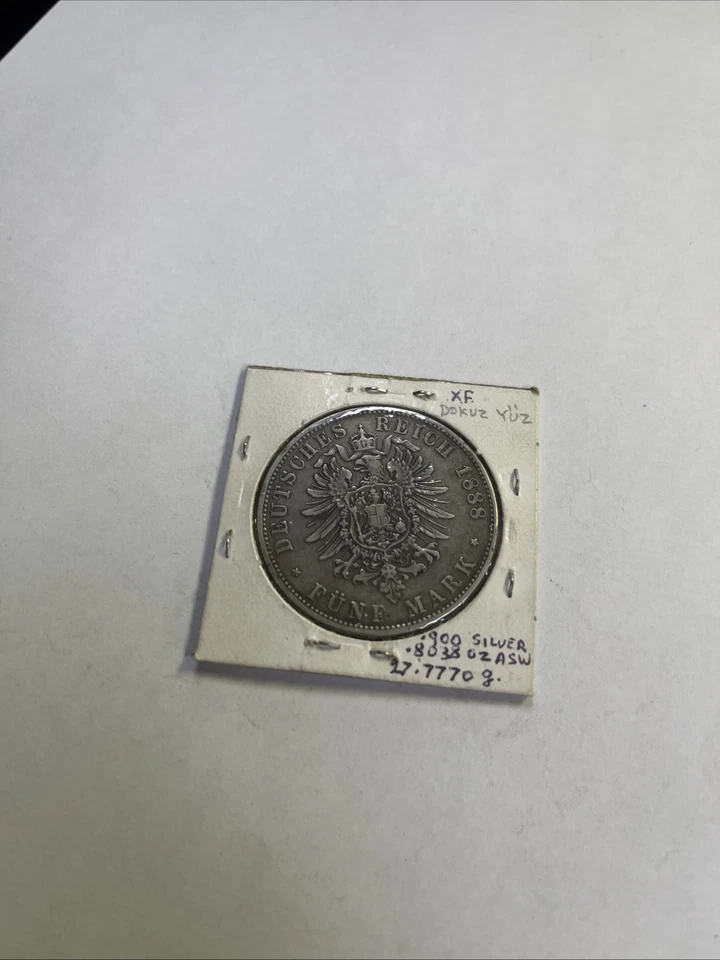 ALEMANA 5 marcos 1902 A PRUSIA EMPERADOR WILHELM II 90% moneda de plata IMPERIO PRIMERA GUERRA MUNDIAL RARA Foto 2 de 2