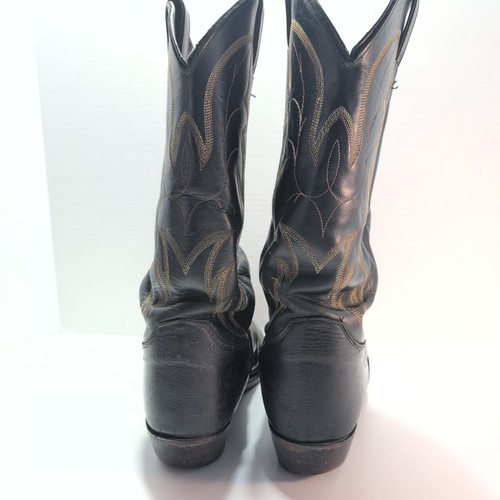Justin Royal Classic 1419 Men's Leather Black Western Cowboy Boots Size 7.5 EEE  - Picture 4 of 10