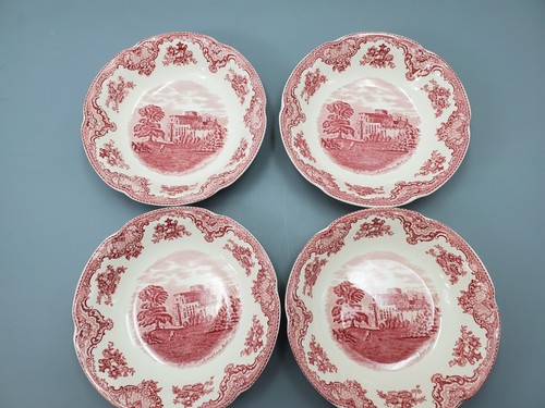 Vintage Johnson Brothers Old Britain Schlösser Rosa 7 1/2" Suppenschüssel 4er Set - Bild 1 von 11