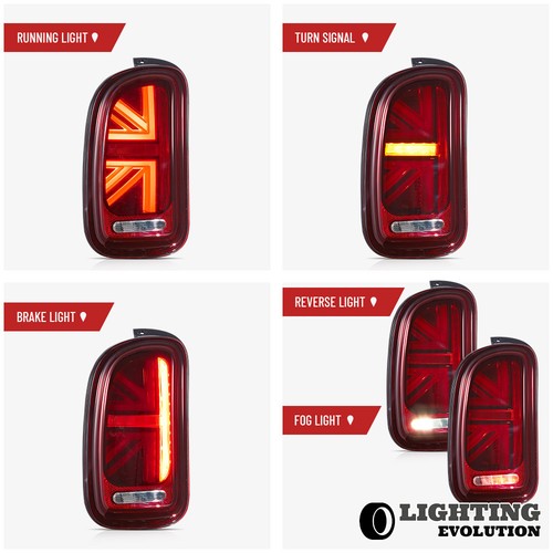 VLAND Red LED Tail Lights For 2007-2012 2013 Mini Cooper Clubman R55 Assembly - Picture 7 of 16