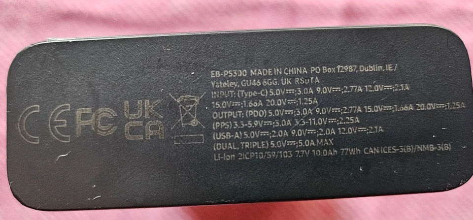 Samsung Powerbank 20000 mAh, Carga Súper Rápida (25W), USB Tipo-C, Negro Potente Foto 4 de 4