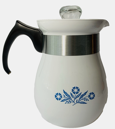 RARE P166 Corning Ware Cornflower Blue 6 Cup Stove Top Tea Pot w/Lid New Condit