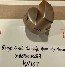 Range Grill Griddle ASM Knob WB03K10259 for GE Monogram ZGP364NDR1SS Range KN167