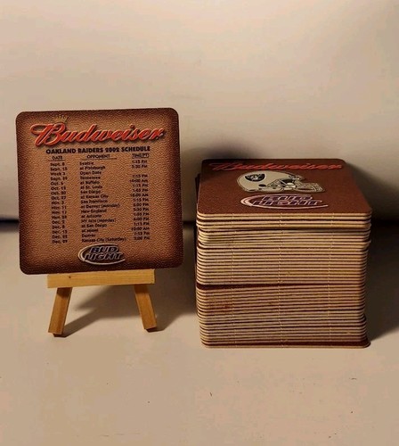 Oakland Raiders Coasters ~ Budweiser/ Budlight 2002 Season Lot Of 40 - Picture 2 of 2