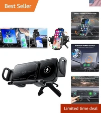 High Intelligent Auto Rotating Car Charger with Strong Magnetic Hold – Black