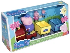 BN Rare GRANDPA PIG'S TRAIN PLAYSET W/ 5 Sounds & Music + Peppa Pig & George Pig