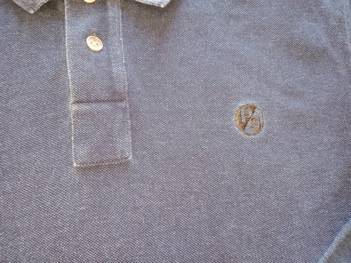 Paul Smith Herren Poloshirt M Jeansblau Langarm Distressed Regular Fit Logo - Bild 8 von 9